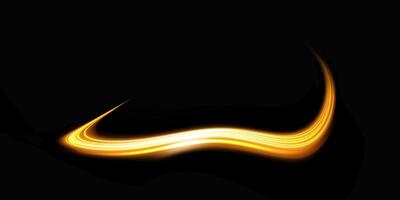 Stunning Golden Wave Effect Set Against a Dark Black Background, Perfect for Various Creative Design Purposes vector