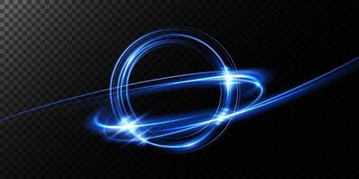 Stunning Dynamic Blue Light Swirls and Orbits Create Captivating Abstract Backgrounds for Various Uses vector