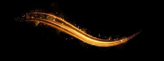 An Elegant Gold Wave Design adorned with Sparkles set against a Luxurious Dark Background for added contrast vector