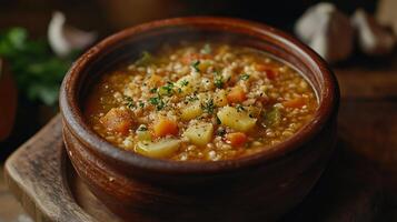 Canadian Barley Soup Hearty Veggies and Rustic Broth photo