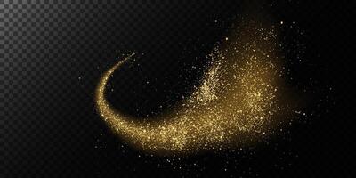 A stunning Golden Glitter Trail adorned with mesmerizing Sparkling Effects that dazzle the eyes with brilliance vector