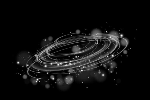 An Abstract Spiral Galaxy Design featuring Stars and Light Effects that captures the beauty of the cosmos