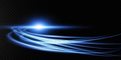 Dynamic Blue Light Streams Gracefully Flowing Seamlessly on a Deep Dark Background for Enhanced Visual Impact vector