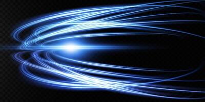 Dynamic Blue Light Waves Displayed on a Deep Dark Background for Visual Aesthetics and Artistic Appeal vector