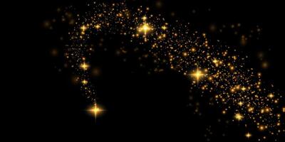 Beautifully Golden Sparkling Stars set against a Stunningly Deep Black Background, perfect for Creative Design Projects vector