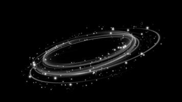 Stunningly Elegant Cosmic Rings Enhanced with Shimmering Stars Against a Deep Black Background Canvas vector