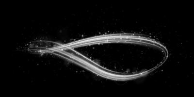 Elegant and Beautiful Abstract Line Art Crafted in White on a Deep Black Background for Striking Contrast vector