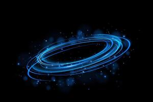 This is a captivating abstract design featuring blue light swirls elegantly presented on a black background vector