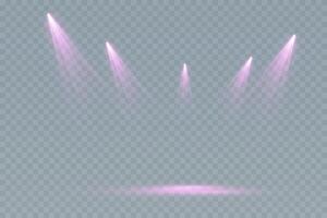 Create an elegant stage lighting design adorned with soft pink spotlights to enhance any type of event ambiance vector