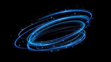 Swirling Blue Energy Loops on a Dark Background A mesmerizing Abstract Design featuring vivid colors and dynamics vector