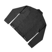 Black denim jacket mock up. with background photo
