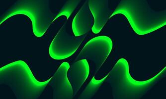 Abstract Neon Green Wave Background vector