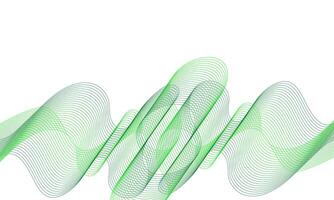 Abstract green wave lines on a white background vector
