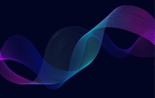 Abstract wave design on a dark blue background vector