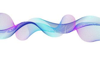 Abstract flowing waves in shades of blue and purple vector