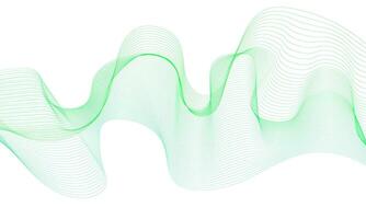 Abstract green wave design with flowing lines on a white background vector