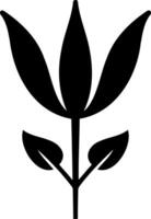 Stencil tulip flower icon isolated Cartoon clipart vector