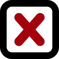Red cross icon Check mark clipart X stencil button vector
