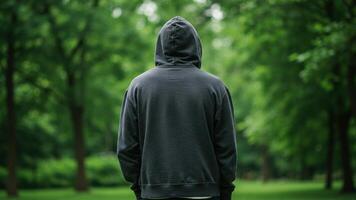 Guy in hoodie, great for digital campaigns or moody visual projects. photo