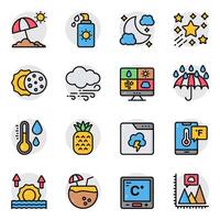 Set of Weather Flat Icon vector