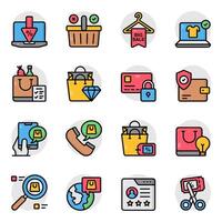 Set of Shopping and Buy Flat Icons vector