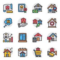 Set of Property Flat Icon vector