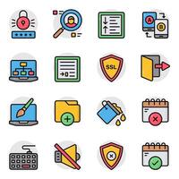 Set of Ui and Ux Flat Icon vector