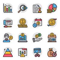 Set of Business Flat Icon vector