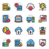Set of Data and Analytics Flat Icons vector