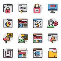 Set of Seo and Web Flat Icons vector