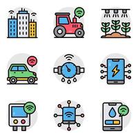 Set of Smart Appliances Flat Icons vector
