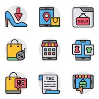 Set of Shopping and Spending Flat Icons vector