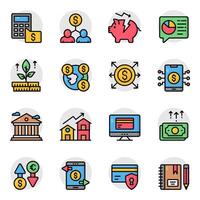 Set of Business and Finance Flat Icon vector