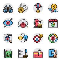 Set of Finance and Banking Flat Icons vector