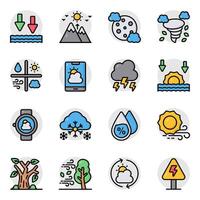 Set of Farming Flat Icon vector