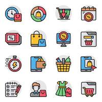 Set of Purchase Flat Icons vector