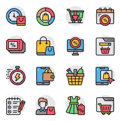 Set of Purchase Flat Icons