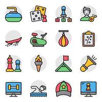 Set of Sports Instruments Flat Icon vector