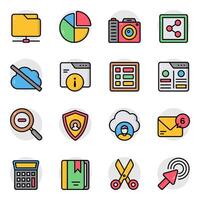 Set of Modifiable Flat Icons vector