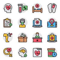 Set of Healthcare and Science Flat Icons vector