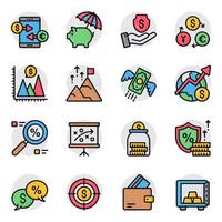 Set of Finance Flat Icon vector