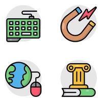 Set of Education and Knowledge Flat Icons vector