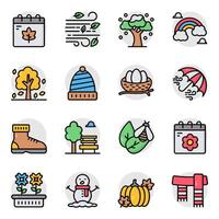 Set of Nature Flat Icon vector