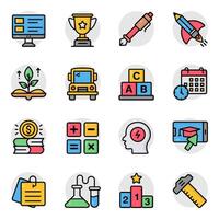 Set of Knowledge Flat Icons vector