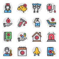 Set of Medical Instruments Flat Icons vector