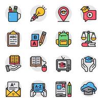 Set of Education and Learning Flat Icons vector
