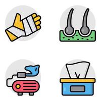 Set of Medical Apparatus Flat Icons vector