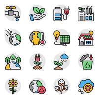 Set of Nature Flat Icons vector