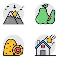 Set of Nature and Ecology Flat Icons vector