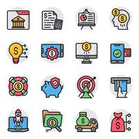 Set of Business and Investment Flat Icon vector